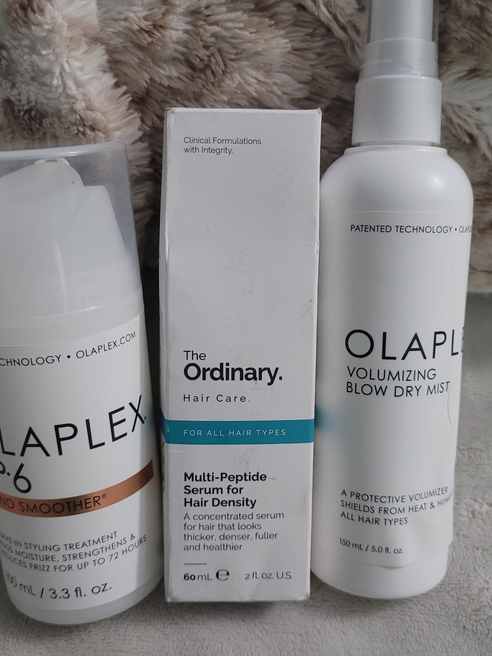 Olaplex No. 6 Bond Smoother Blow Dry Mist & The Ordinary Hair Density Serum Set